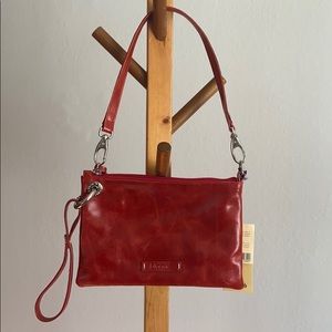 Blaque wristlet/shoulder handbag in cow leather